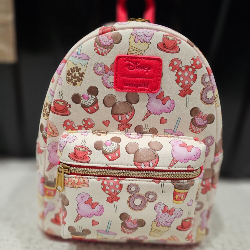 Loungefly Disney Mickey and Minnie Mouse Treats Mini Backpack NEW